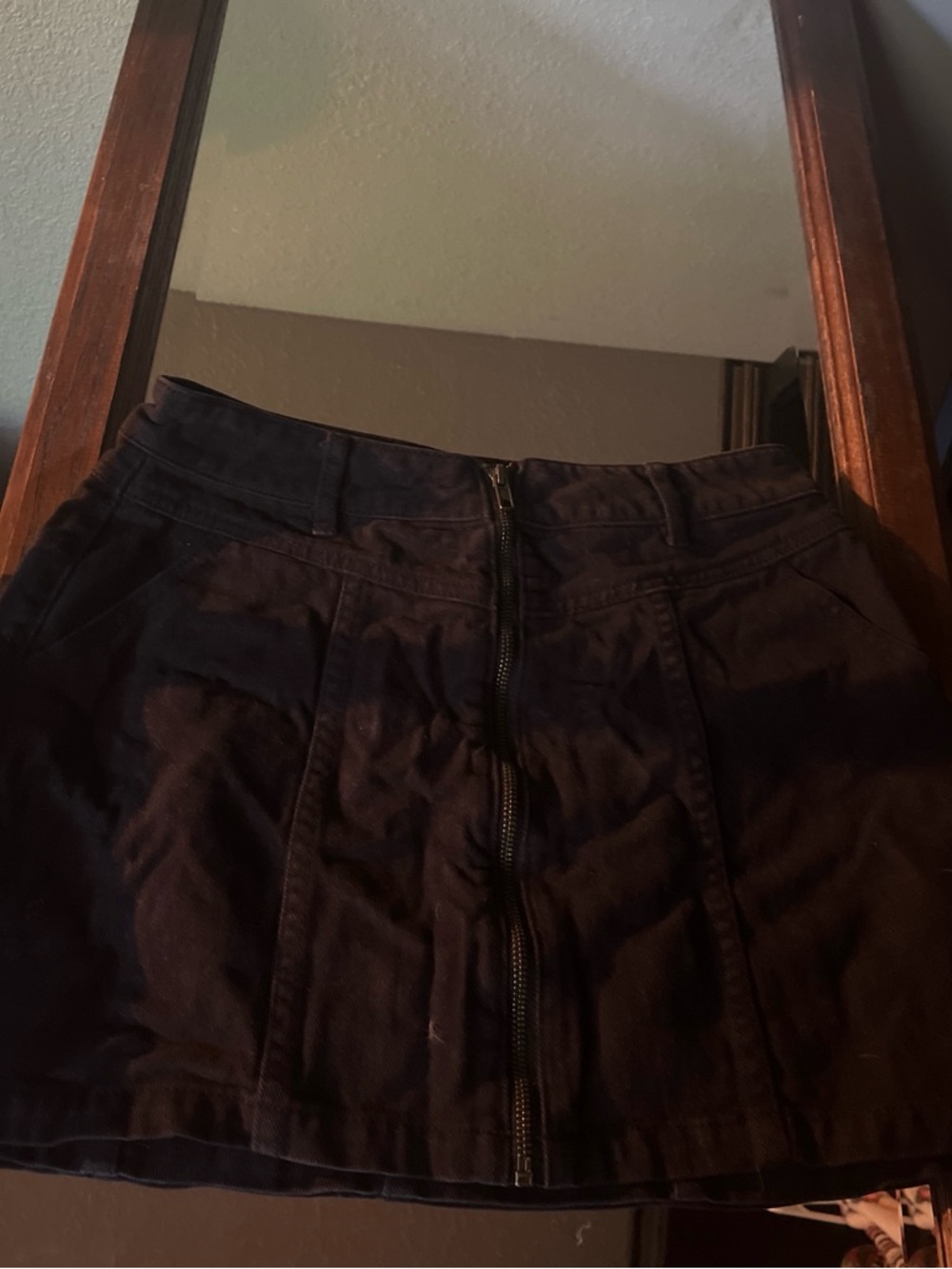 PacSun Black Front Zip Panel Mini Skirt